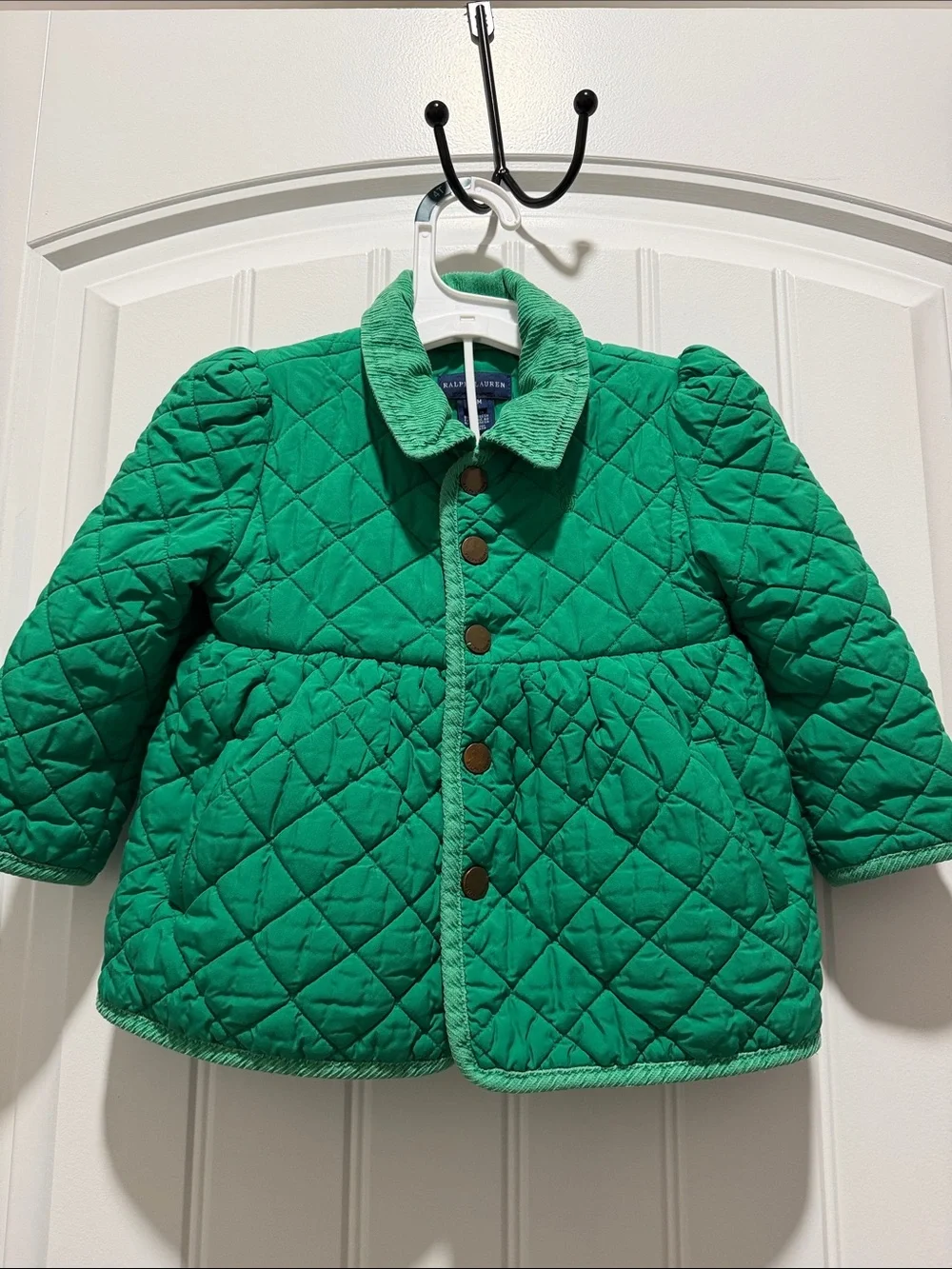 Ralph Lauren Girls' Quilted Emerald Green Puffer Jacket